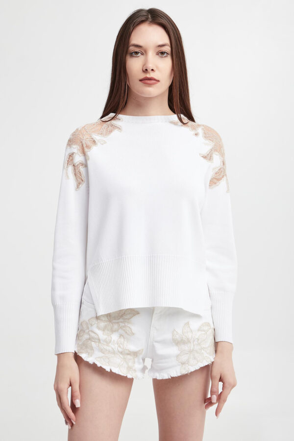 Sweter damski z koronką ERMANNO FIRENZE