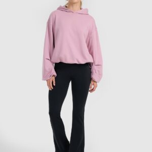 4F Bluza dresowa nierozpinana z kapturem damska - różowa