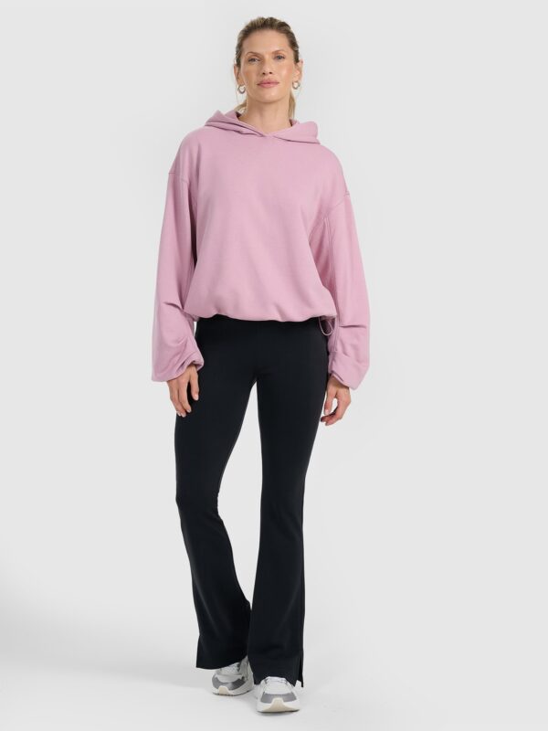 4F Bluza dresowa nierozpinana z kapturem damska - różowa