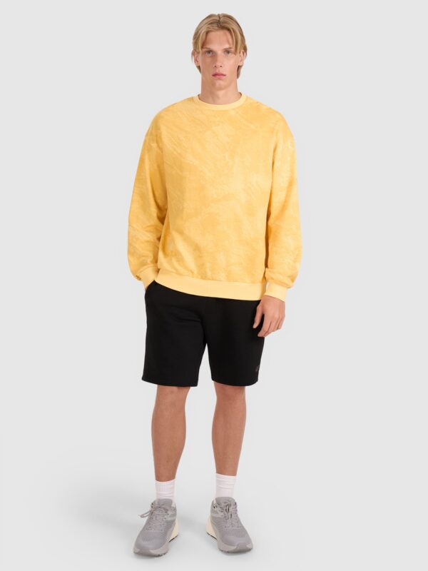 4F Bluza dresowa nierozpinana bez kaptura męska - żółta