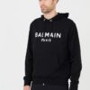 BALMAIN Czarna męska bluza Printed Hoodie