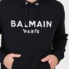 BALMAIN Czarna męska bluza Printed Hoodie
