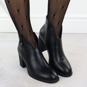 Botki damskie na słupku czarne Jezzi ASA250-11