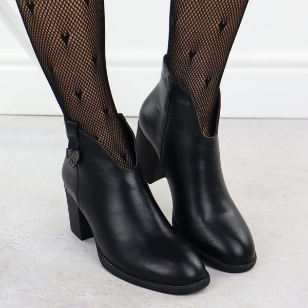 Botki damskie na słupku czarne Jezzi ASA250-11