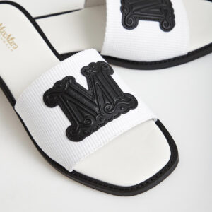 Klapki damskie skórzane Gene MAX MARA BEACHWEAR