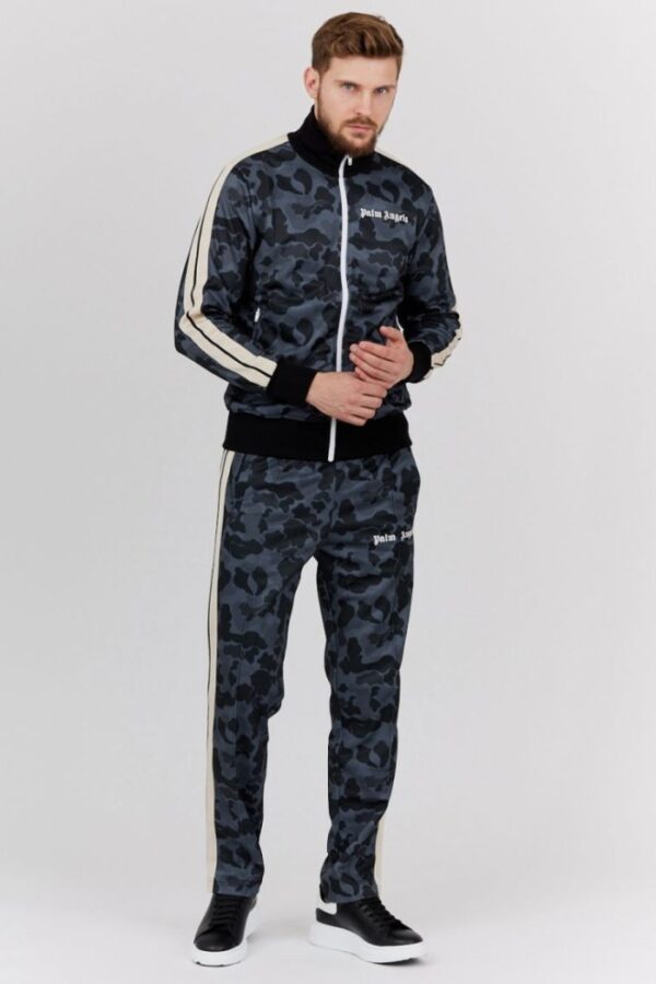 PALM ANGELS Szara bluza męska w moro