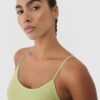 4F Biustonosz treningowy bezszwowy z niskim wsparciem damski - zielony