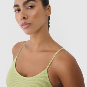 4F Biustonosz treningowy bezszwowy z niskim wsparciem damski - zielony