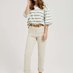 Jeansy mom fit bężowe