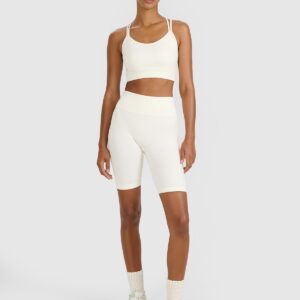 4F Biustonosz treningowy z niskim wsparciem - beżowy