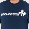 DSQUARED2 Niebieska bluza męska z białym logo z liściem