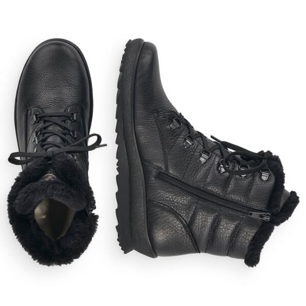 bfa124e64285019010715f4c790a0a358d5aab0a Skórzane botki damskie ocieplane czarne Rieker Remonte R8480-01