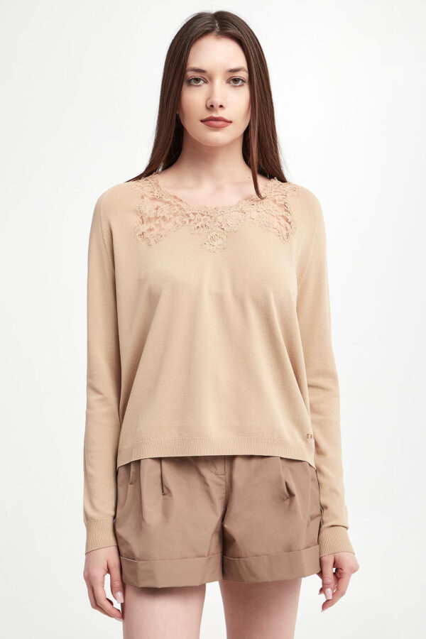 Sweter damski z koronką ERMANNO FIRENZE