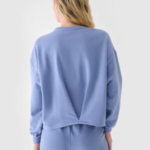 4F Bluza dresowa nierozpinana bez kaptura damska - niebieska