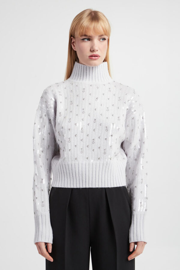 Sweter damski z cekinami PATRIZIA PEPE