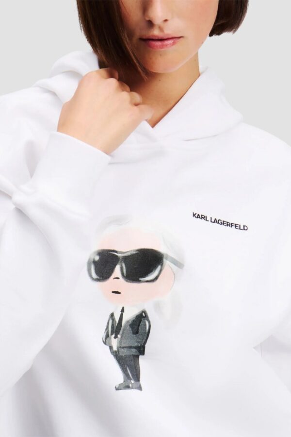 KARL LAGERFELD Biała damska bluza Ikon Aquarelle K Hoodie