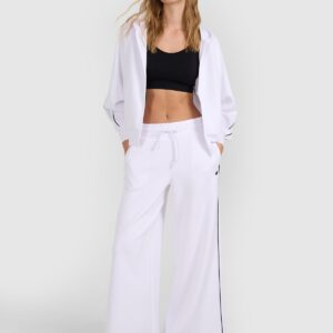 4F Bluza dresowa rozpinana z kapturem damska - biała