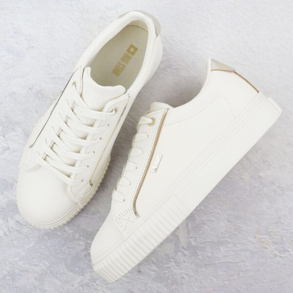 Trampki damskie z ekoskóry beżowe Big Star SS274027