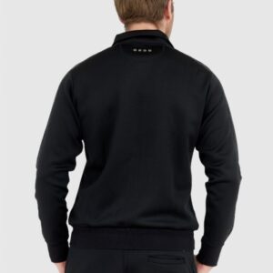 c3f1dcb150a32c36391eb12f3972f2ce51a0022f LA MARTINA Czarna bluza męska na zamek z okrągłym logo