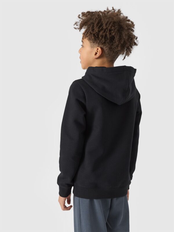 4F Bluza dresowa nierozpinana z kapturem chłopięca - czarna 122 (6-7 lat)