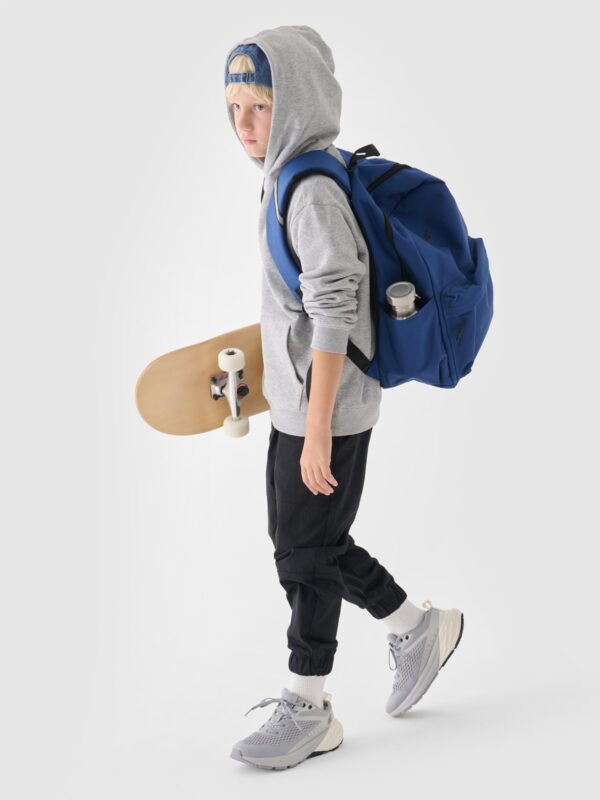 4F Bluza dresowa nierozpinana z kapturem chłopięca - szara 122 (6-7 lat)