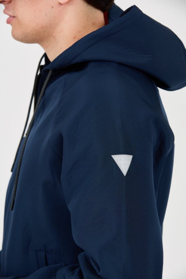 GUESS Granatowa męska bluza rozpinana z kapturem