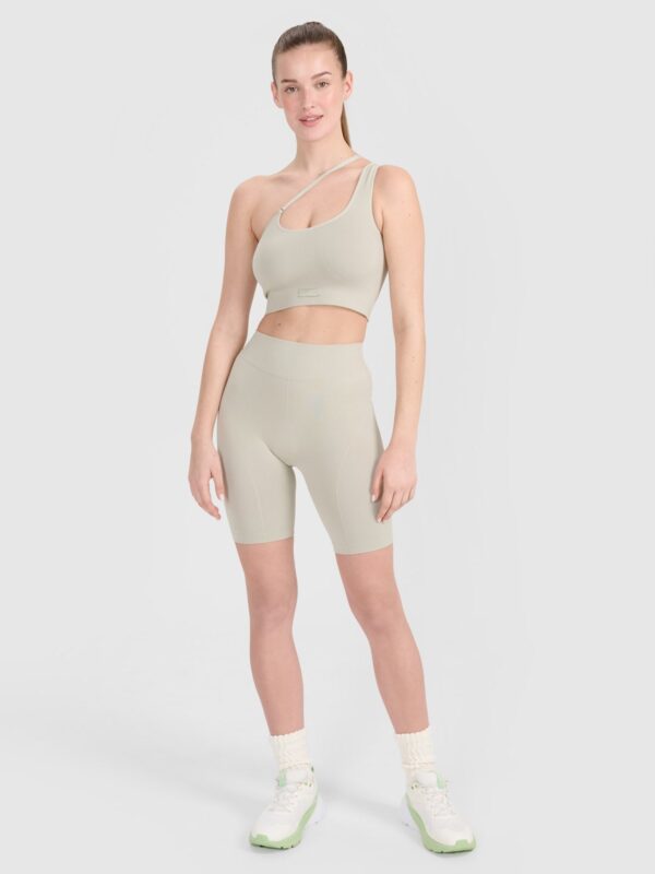 4F Biustonosz treningowy z asymetrycznym ramiączkiem - beżowy