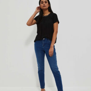 c928b23631408d0566d30d2b8b815f5f7910f525 Jeansy skinny push up ciemnoniebieskie