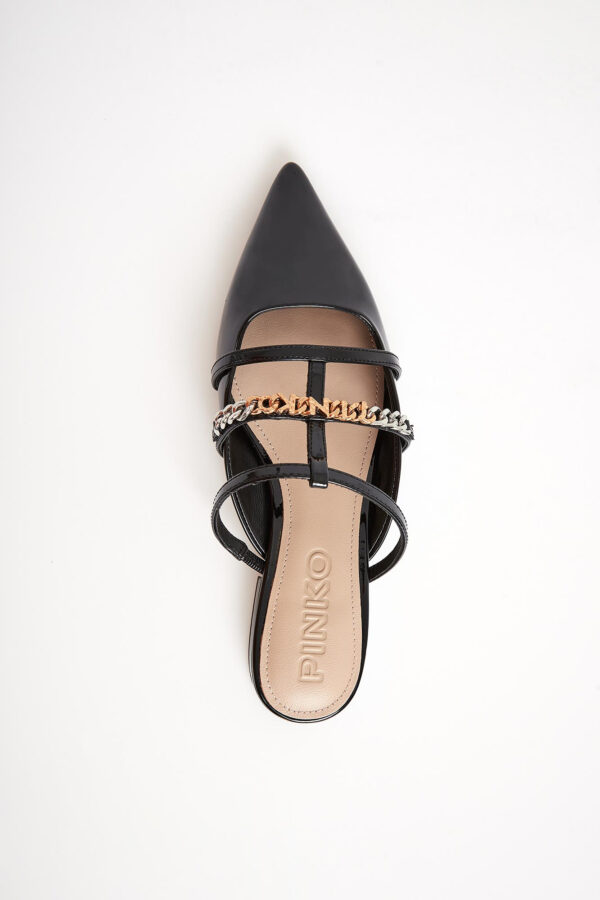 Klapki damskie z lakierowanej skóry PINKO