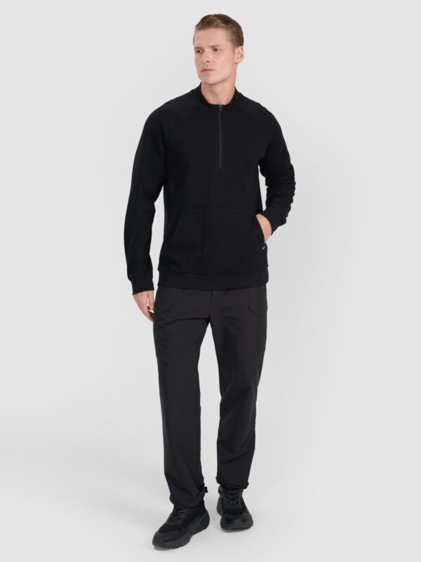 4F Bluza dresowa nierozpinana bez kaptura męska - czarna