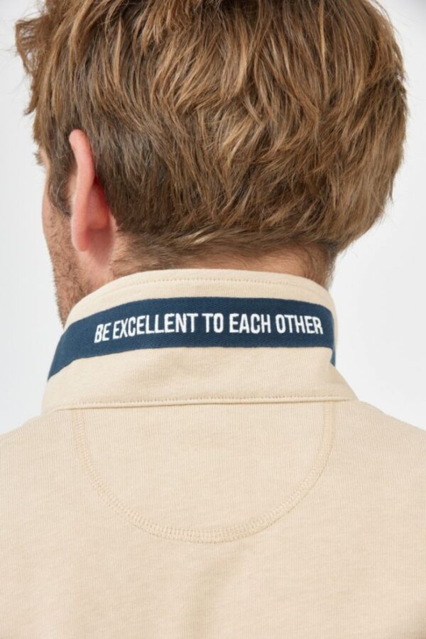 LA MARTINA Beżowa męska bluza polo z wyszywanym logo