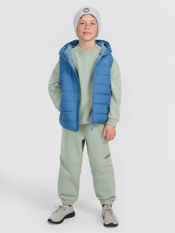 4F Bluza dresowa oversize nierozpinana bez kaptura chłopięca - oliwkowa 146 (10-11 lat)