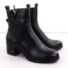 Botki damskie na słupku ocieplane czarna Vinceza 58581