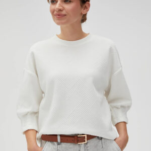 Bluza ze strukturalnego materiału biała