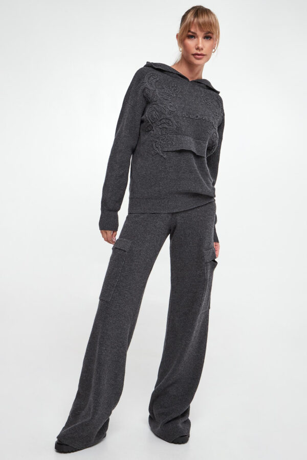 Sweter damski wełniany z kapturem ERMANNO FIRENZE