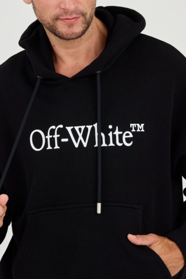 OFF-WHITE Czarna męska bluza Big Bookish Skate Hoodie White