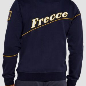 AERONAUTICA MILITARE Granatowa bluza męska Embroidered Color-block