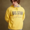 Bluza męska z kapturem z logo BIG STAR żółta Ashlyno 201