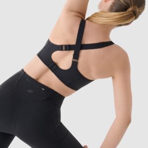 4F Biustonosz do biegania ze średnim wsparciem - czarny