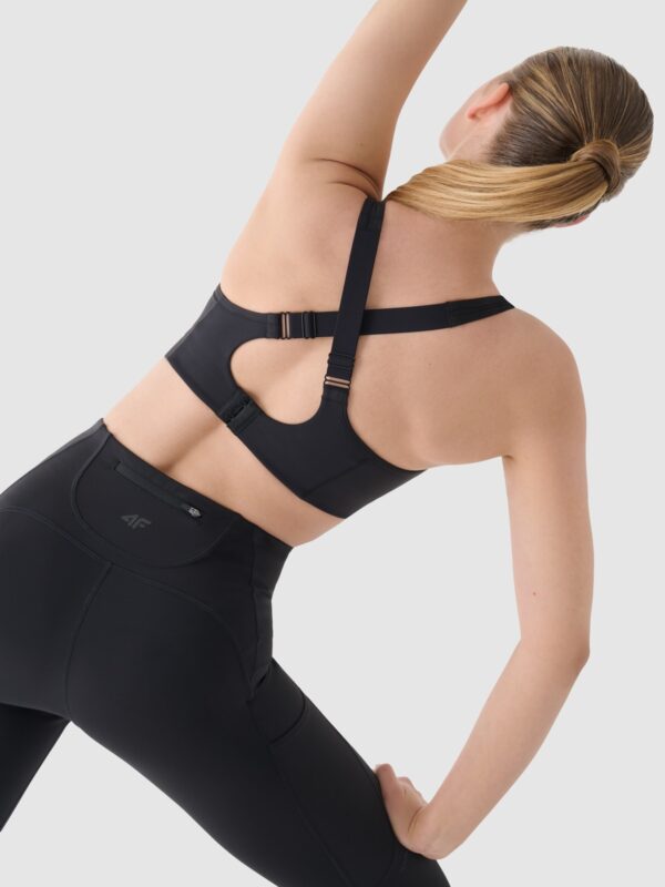 4F Biustonosz do biegania ze średnim wsparciem - czarny