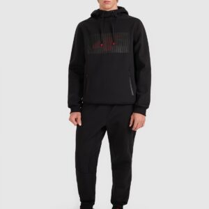 4F Bluza dresowa nierozpinana z kapturem męska - czarna