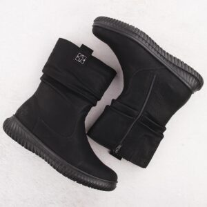 Botki damskie ocieplane na platformie czarne Rieker 74283-00