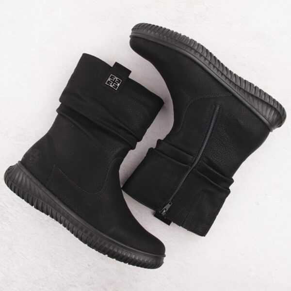 Botki damskie ocieplane na platformie czarne Rieker 74283-00