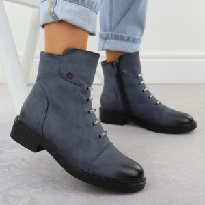 Botki damskie ocieplane niebieskie Jezzi ASA252-5