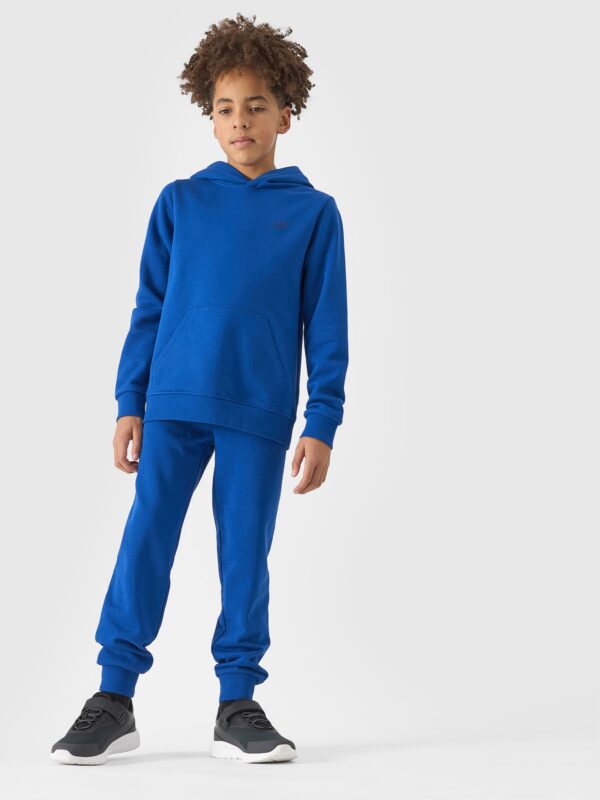 4F Bluza dresowa nierozpinana z kapturem chłopięca - niebieska 152 (11-12 lat)