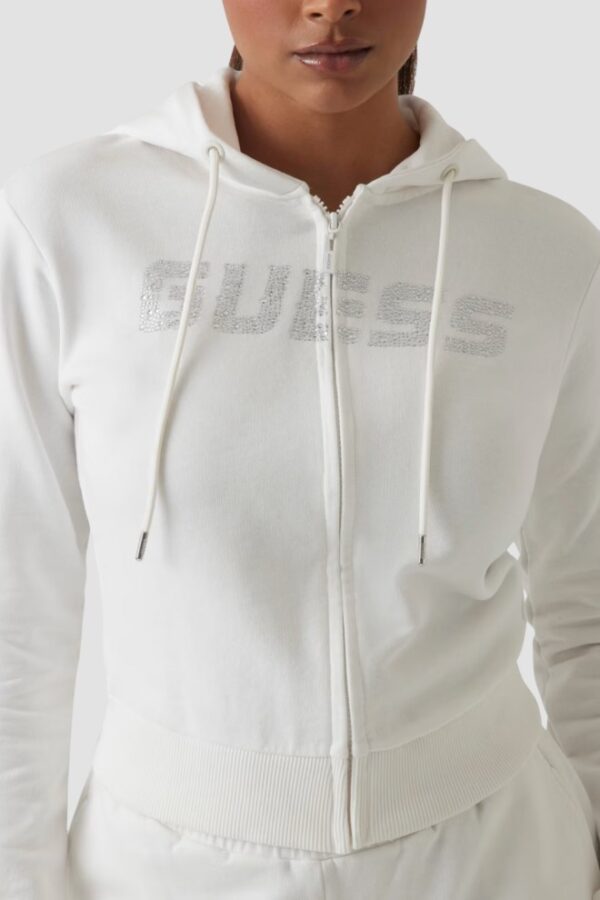 GUESS Biała damska bluza z cyrkoniami Primula