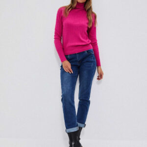 Jeansy granatowe z prostą nogawką