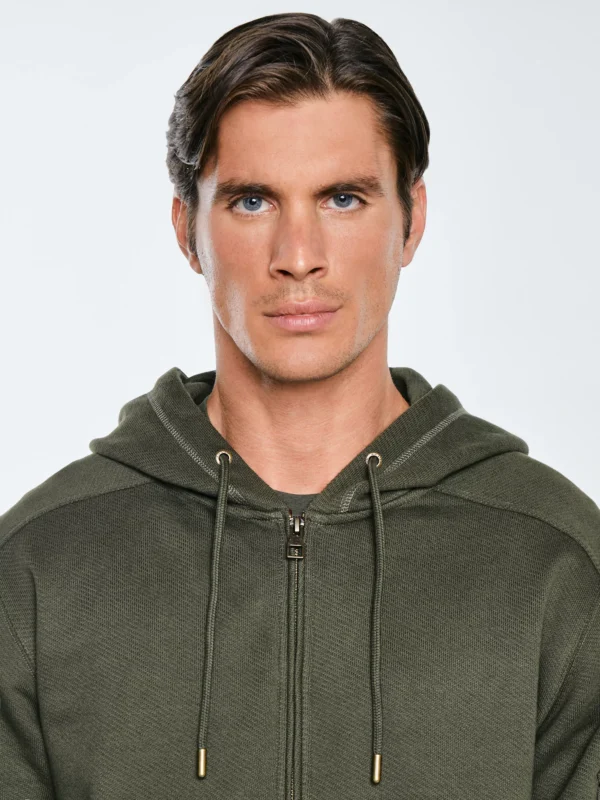 Bluza męska rozpinana z kapturem khaki Jagmur 303