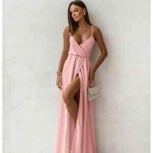 d84a10e827d932147a9a84bf35073f011c6d26b9 Sukienka maxi na ramiączkach SENTILA - pudrowy róż