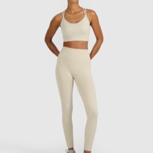 4F Biustonosz treningowy z niskim wsparciem - beżowy